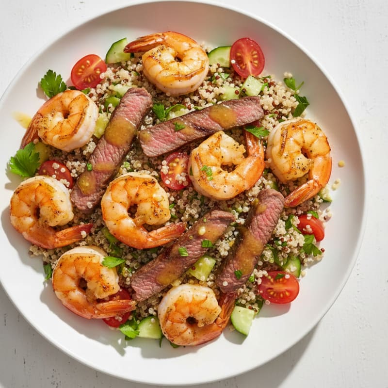 Grilled Shrimp and Quinoa Salad with Lemon Vinaigrette