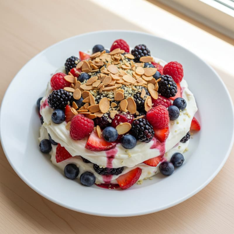 Greek Yogurt Protein Parfait with Mixed Berries