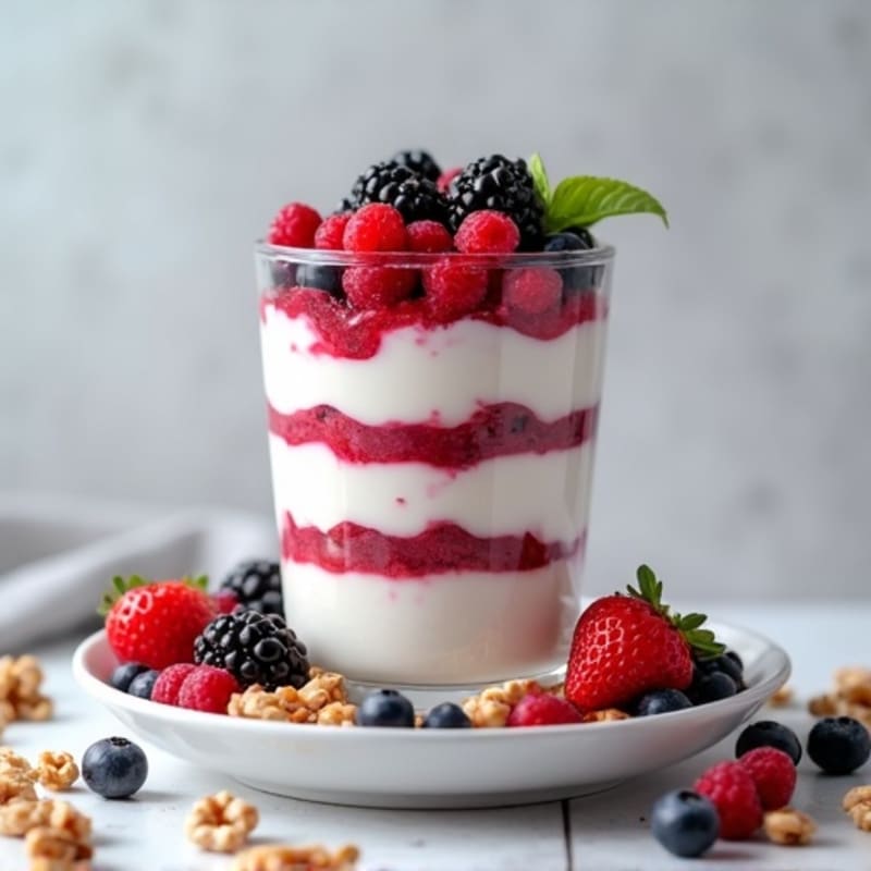 Greek Yogurt Protein Parfait with Mixed Berries