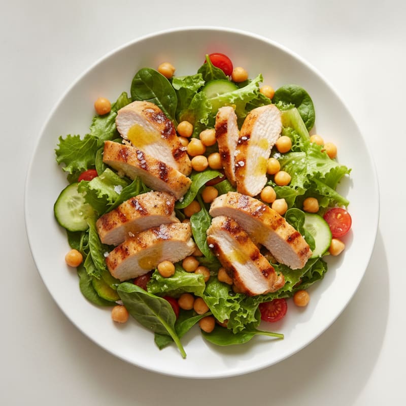 Grilled Turkey Breast Salad with Chickpeas and Lemon Vinaigrette
