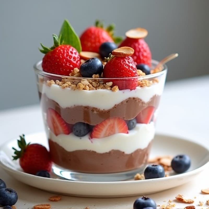 Chocolate Protein Greek Yogurt Parfait