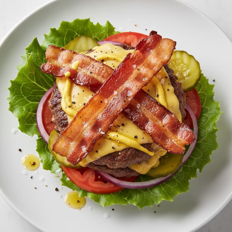 Crispy Double Bacon Cheeseburger Delight