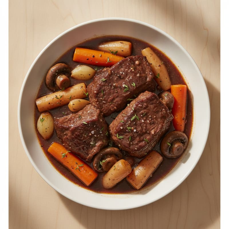 Beef Bourguignon with Root Vegetables