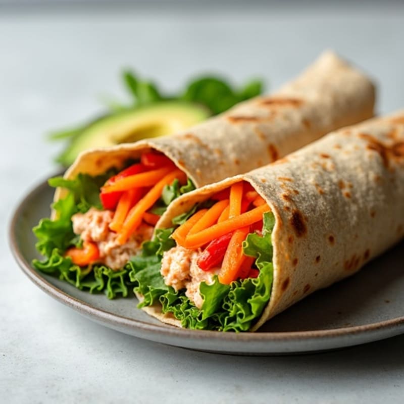Spicy Tuna Power Wraps with Crunchy Vegetables
