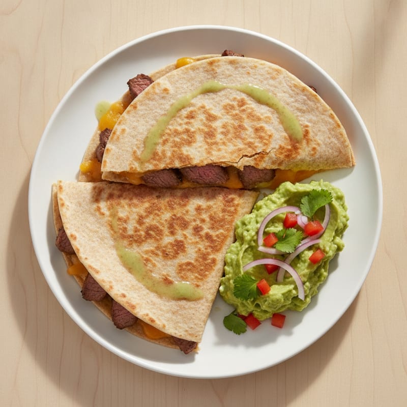 Carne Asada Quesadillas with Guacamole