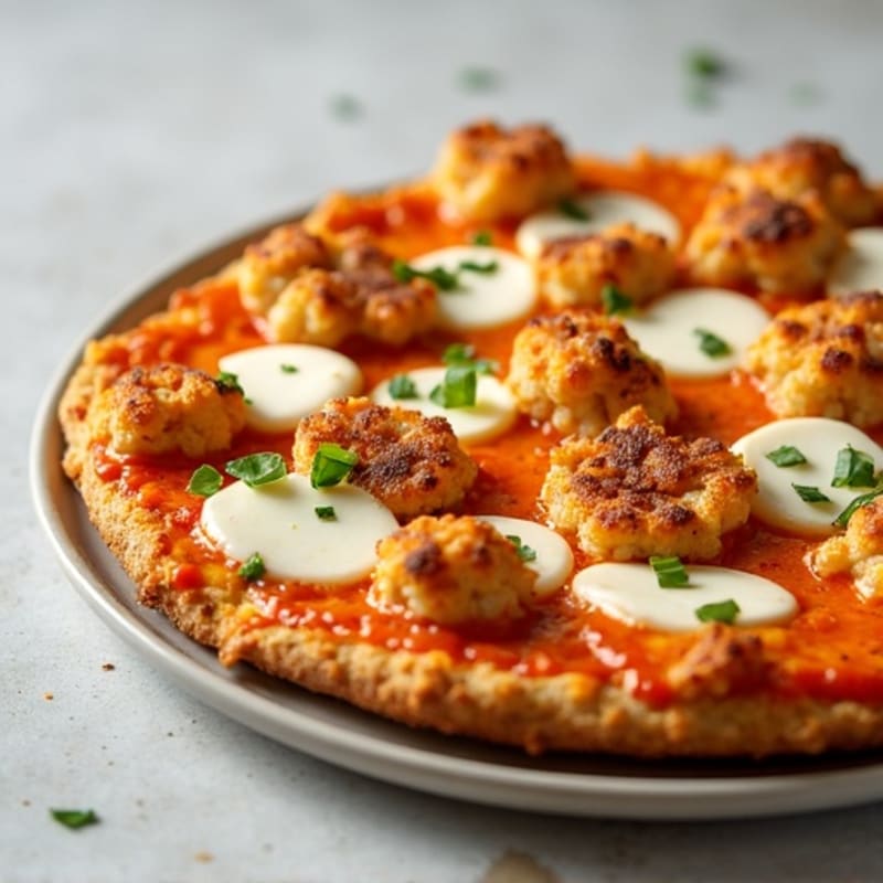 Crispy Buffalo Chicken Cauliflower Crust Pizza