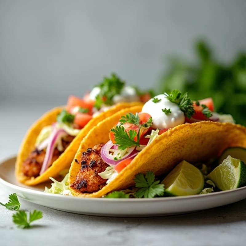 Crispy Chicken Tacos with Fresh Pico