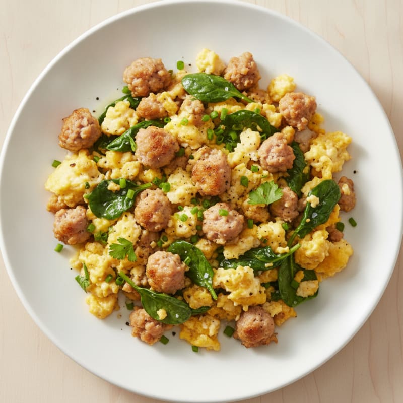Sausage and Egg Scramble with Herbs