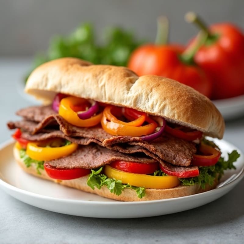 Lean Sirloin Philly with Bell Peppers and Onions