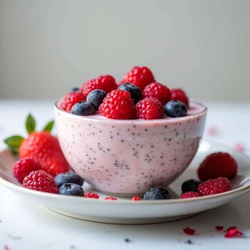 Almond Milk Chia Pudding with Mixed Berries