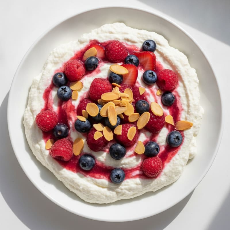 Greek Yogurt Protein Mousse with Mixed Berries