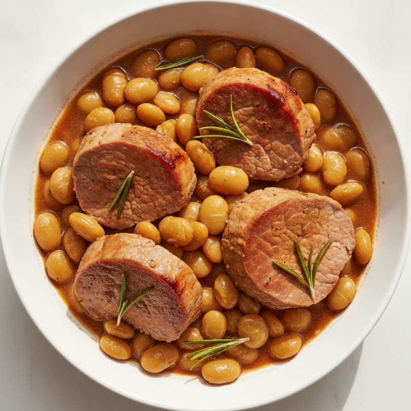 Braised Pork with Lima Beans and Herbs