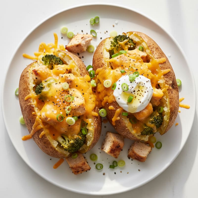 Loaded Baked Potatoes with Broccoli and Cheddar