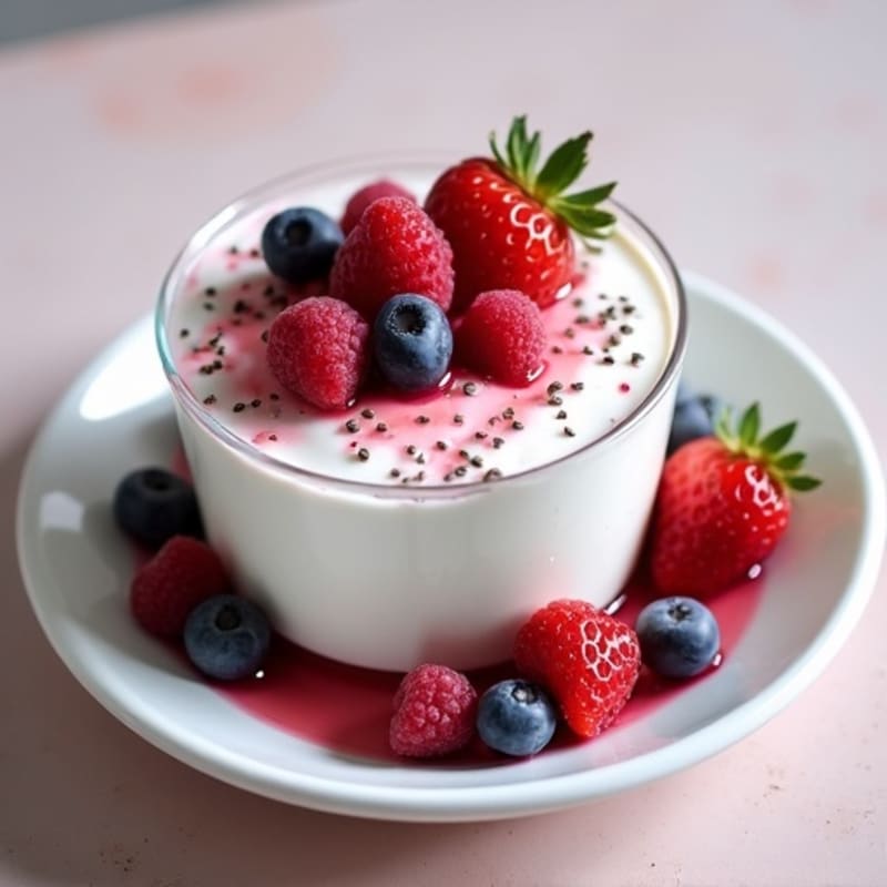 Greek Yogurt Protein Mousse with Mixed Berries