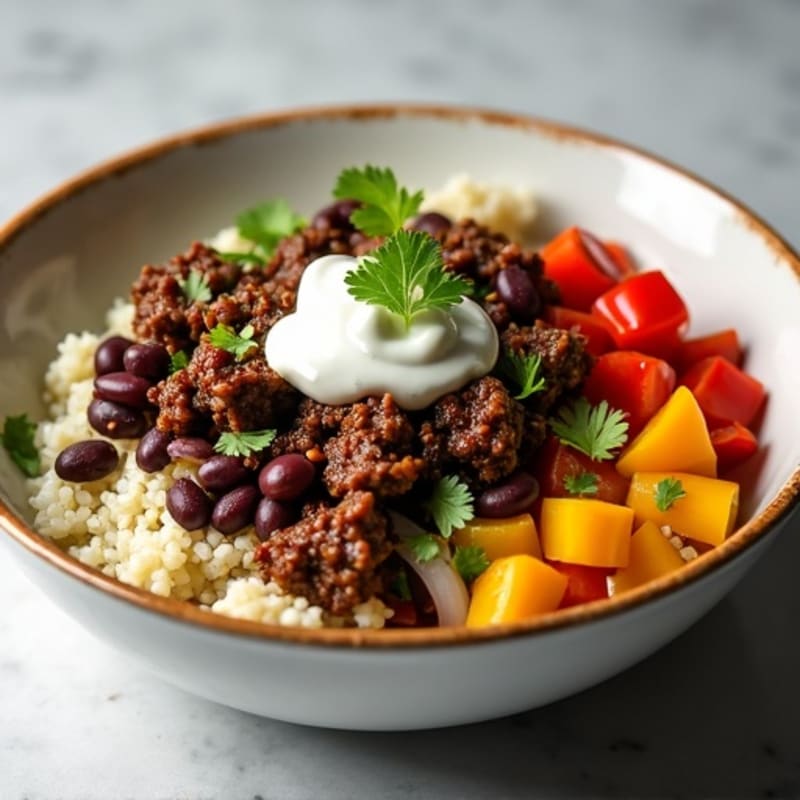 Seasoned Ground Beef Bowl with Special Sauce