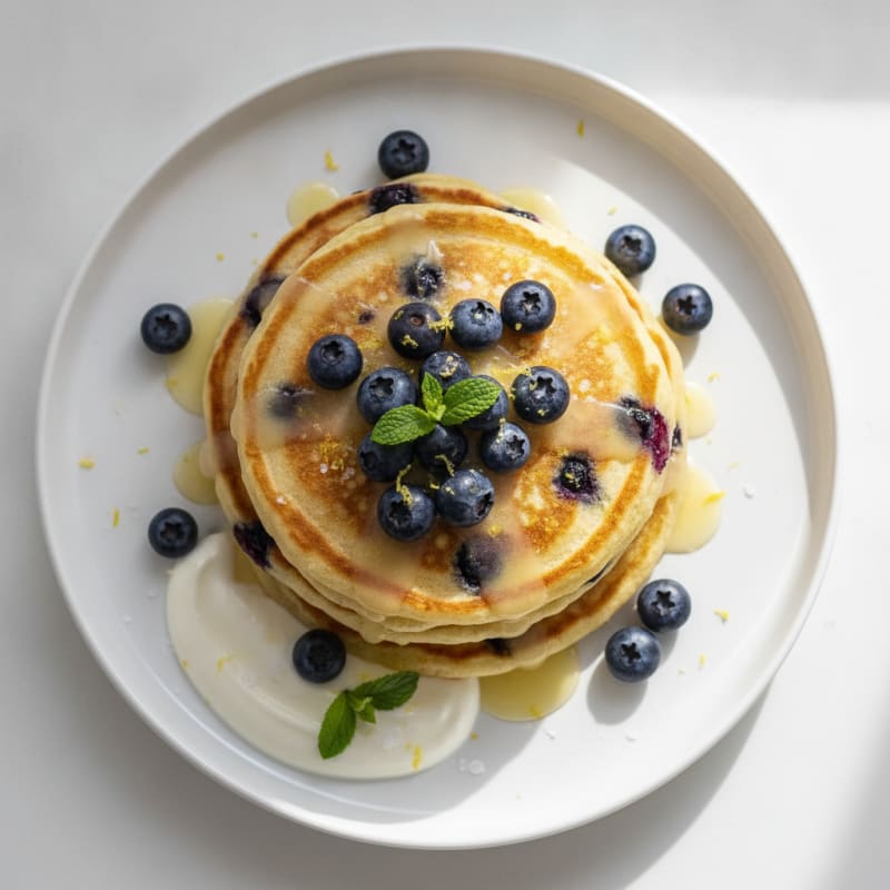 Blueberry Ricotta Pancakes with Lemon Zest