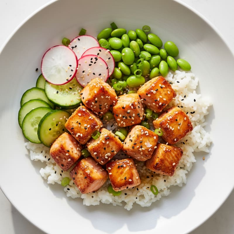 Golden Sesame-Ginger Salmon Sushi Bowl