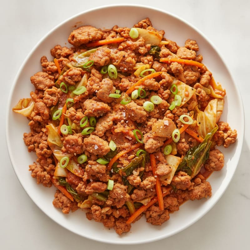 Spicy Asian Pork Cabbage Skillet