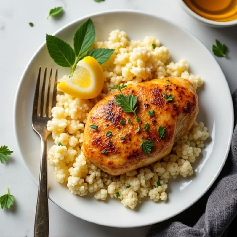 Creamy Yogurt-Spiced Chicken with Cauliflower Rice