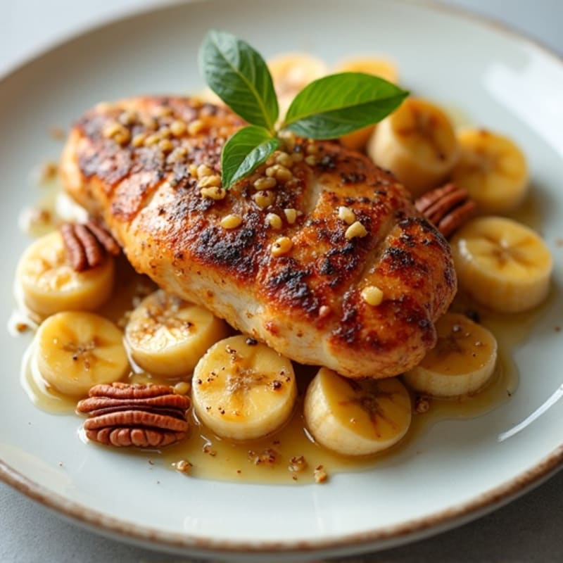 Pan-Seared Chicken with Caramelized Banana and Toasted Pecans