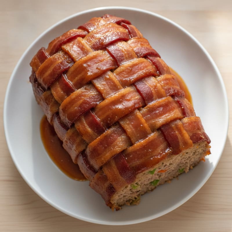 BBQ Bacon-Wrapped Meatloaf with Tangy Glaze