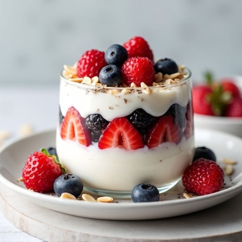 Greek Yogurt Protein Parfait with Mixed Berries