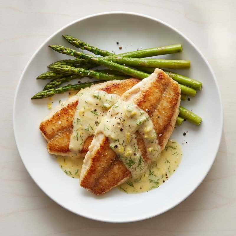 Pan-Seared Tilapia with Lemon-Dill Sauce