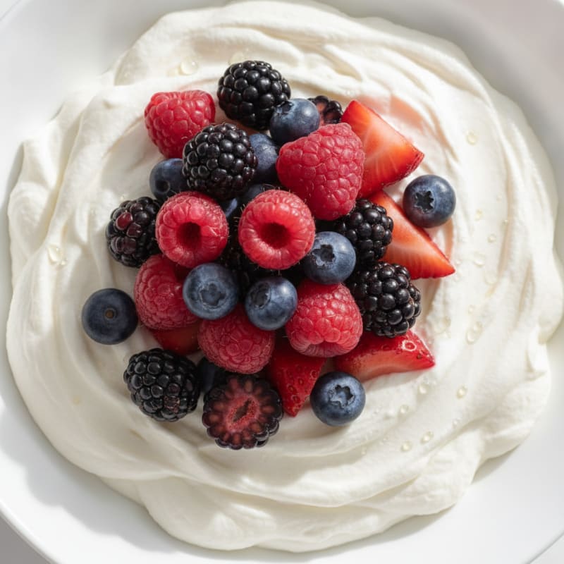 Silky Protein Yogurt Mousse with Mixed Berries