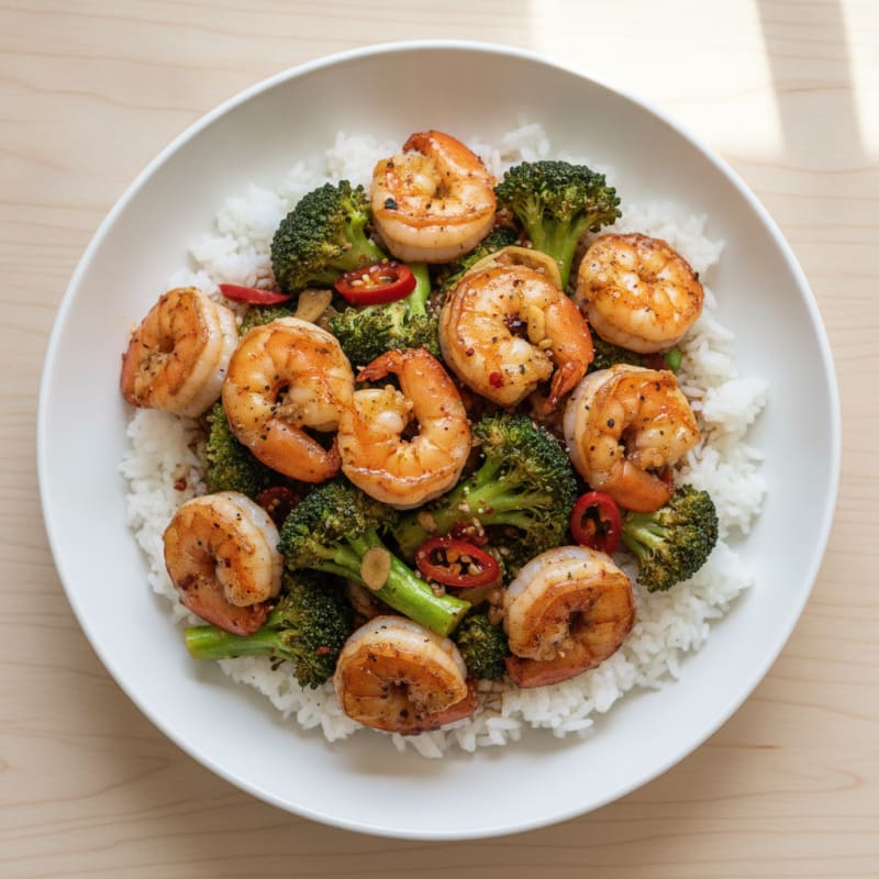 Sichuan Shrimp and Broccoli Stir-Fry