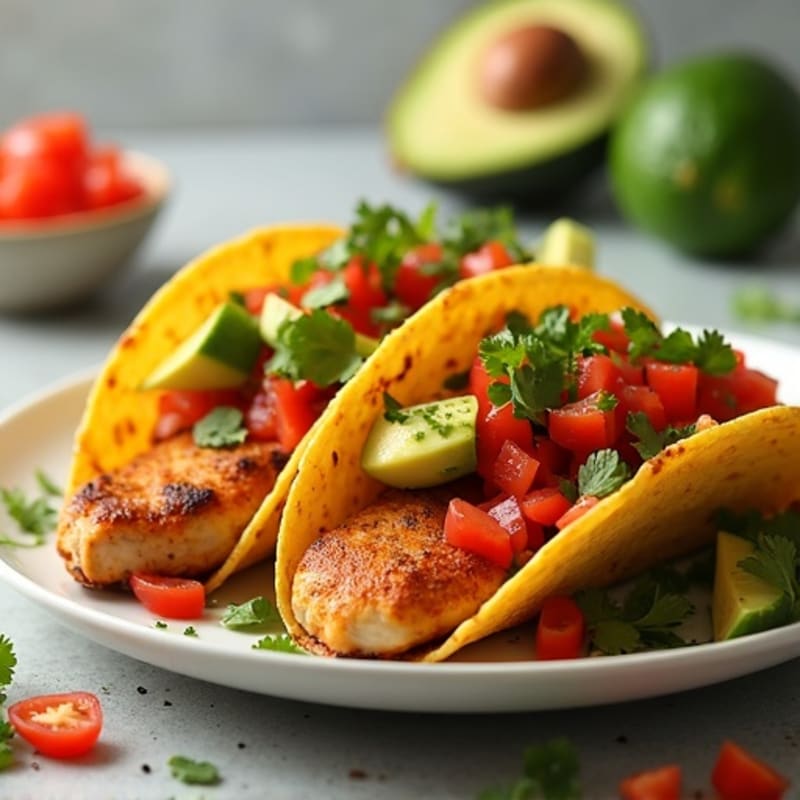 Spicy Roasted Chicken Tacos with Fresh Pico