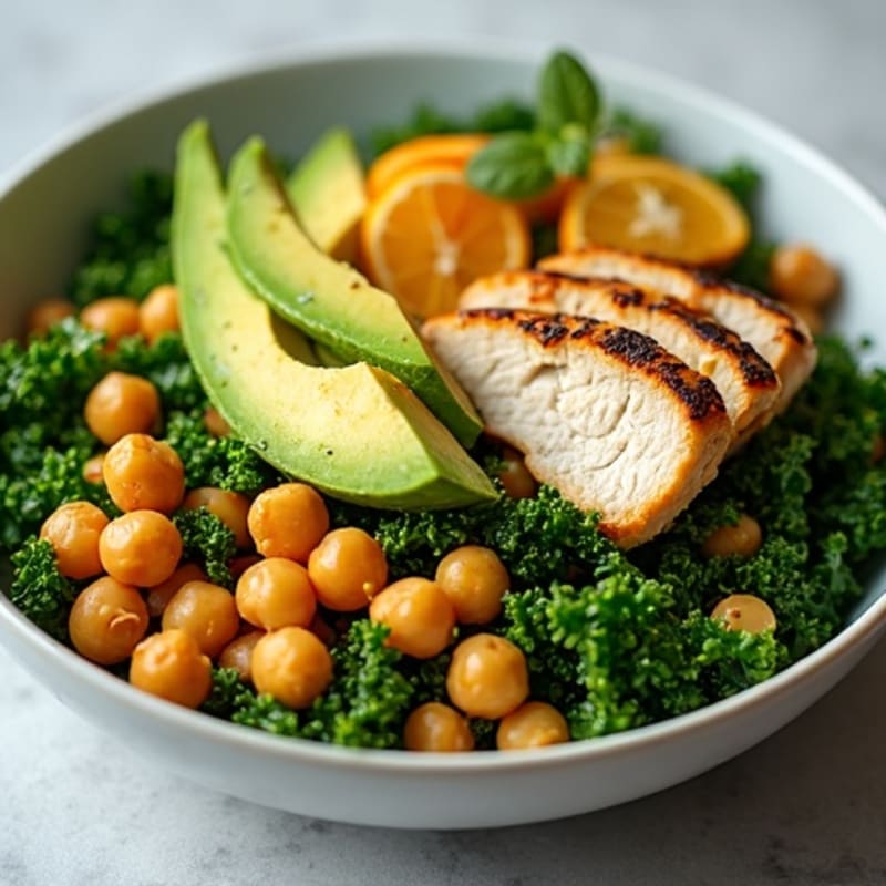 Crunchy Avocado Kale Bowl with Citrus Vinaigrette