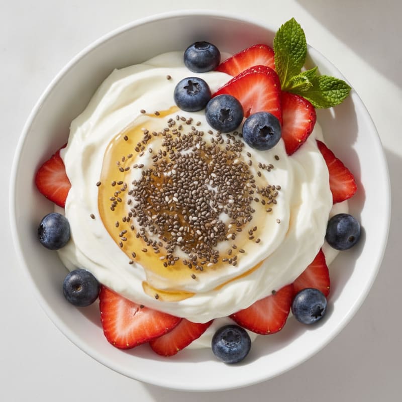 Greek Yogurt Parfait with Fresh Berries and Chia