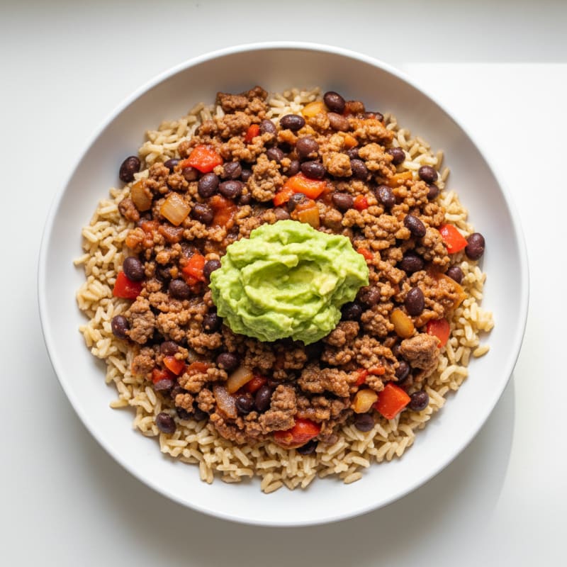 Ground Beef and Bean Skillet with Brown Rice
