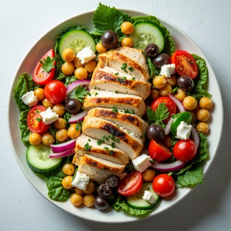 Fresh Mediterranean Chopped Salad with Herb-Marinated Feta
