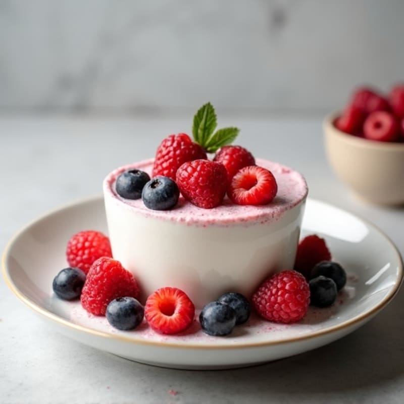 Silky Greek Yogurt Protein Pudding with Berries