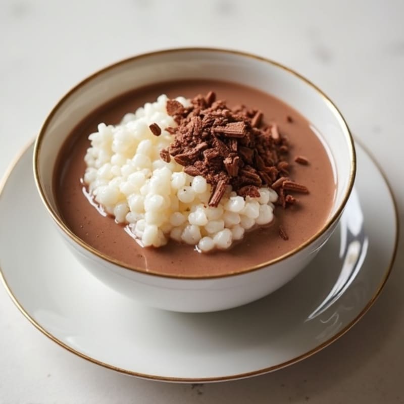 Chocolate Protein Rice Pudding with Greek Yogurt