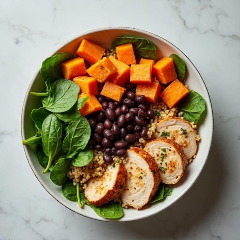 Protein-Packed Quinoa Power Bowl with Roasted Sweet Potato
