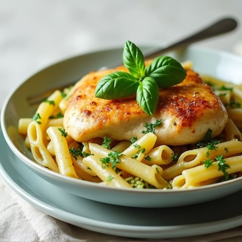 Creamy Pesto Chicken Pasta with Fresh Herbs