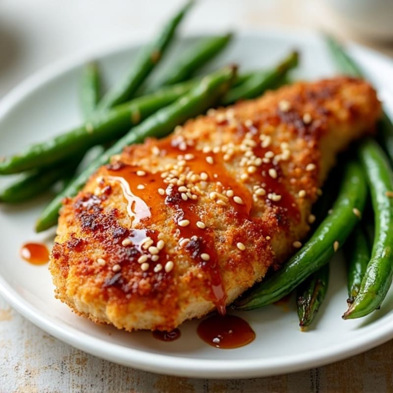Crispy Teriyaki Chicken with Roasted Green Beans
