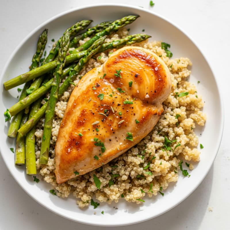 Crispy Lemon-Herb Chicken with Quinoa