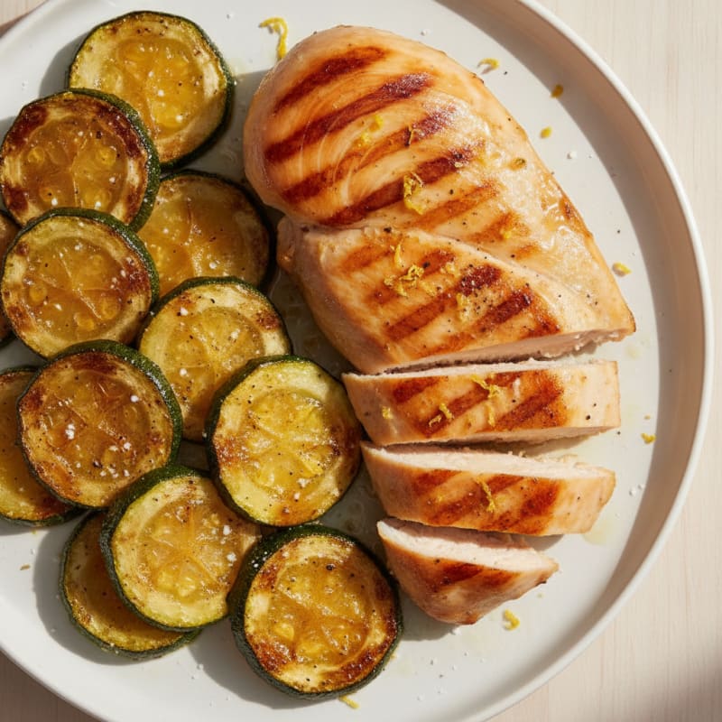 Grilled Chicken Breast with Roasted Zucchini