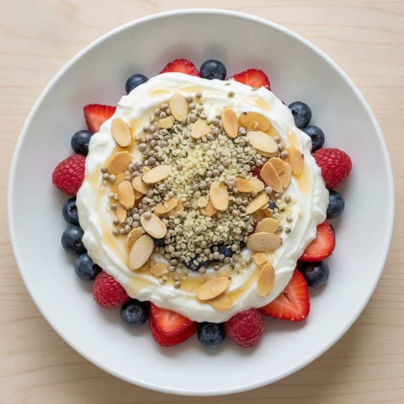 Greek Yogurt Protein Parfait with Mixed Berries
