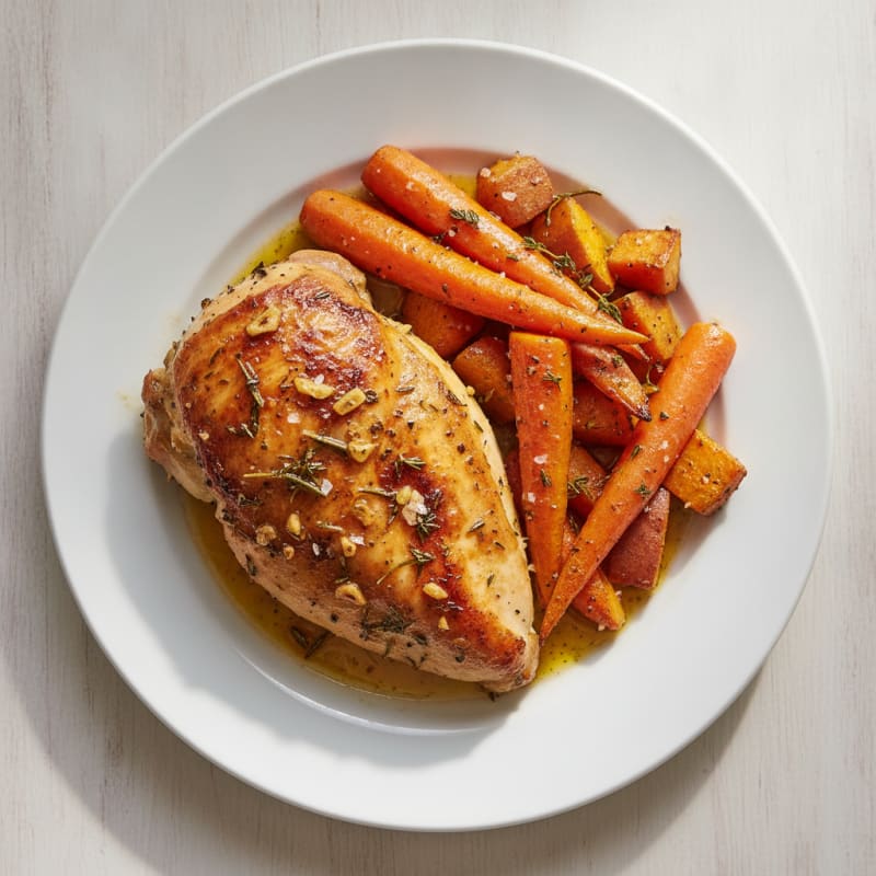 Garlic Herb Roasted Chicken with Root Vegetables