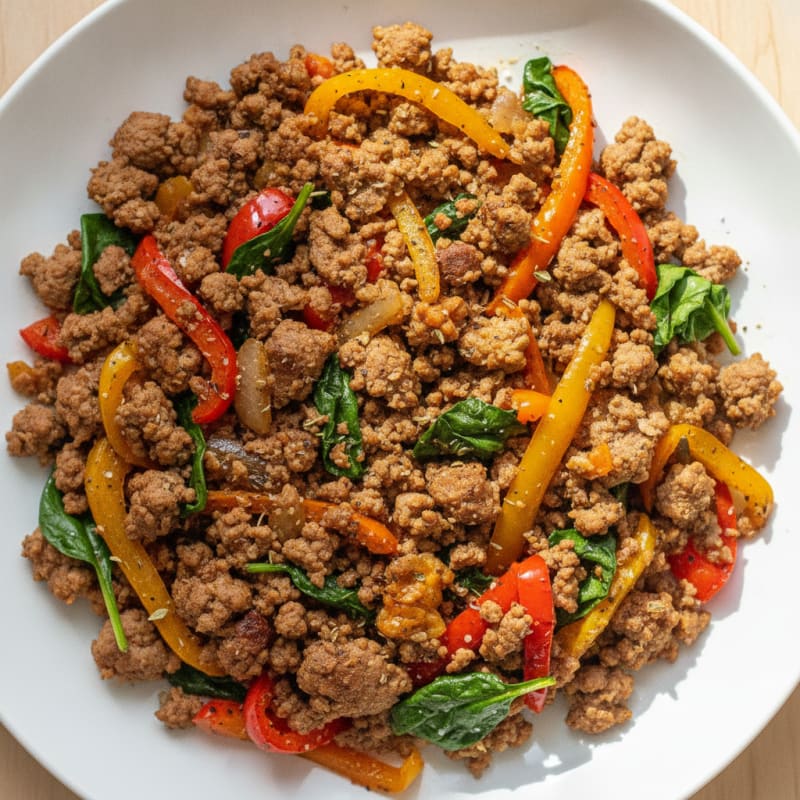 Savory Ground Turkey and Beef Skillet