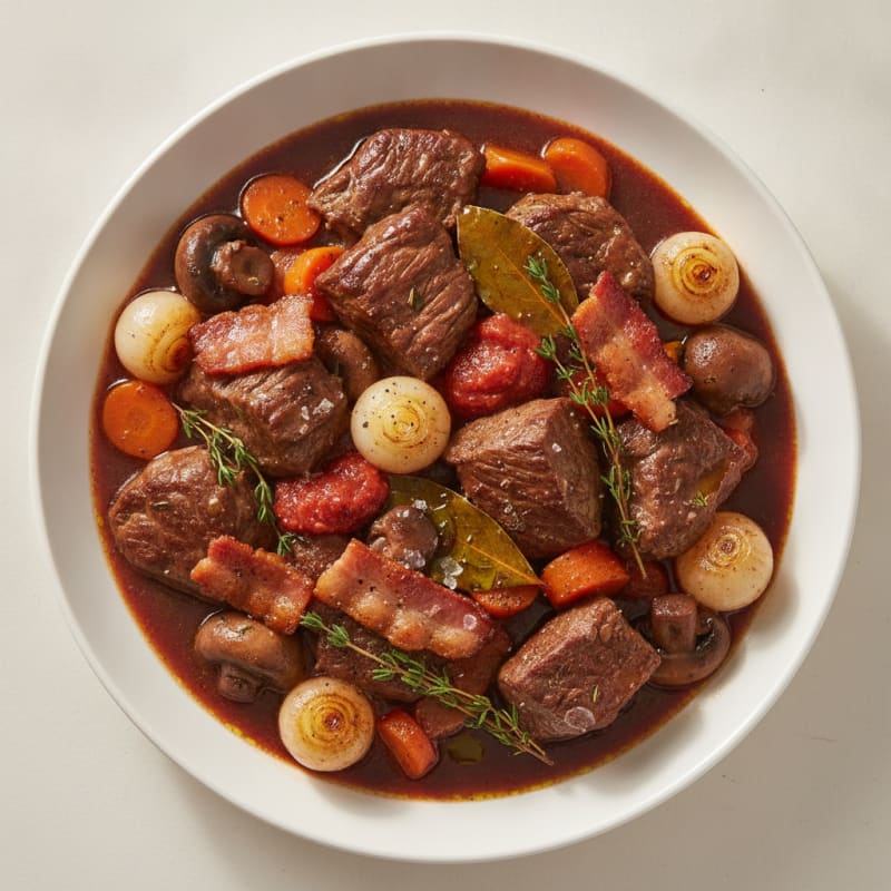Classic Beef Bourguignon with Pearl Onions
