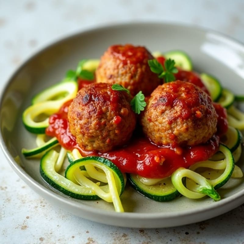 Lean Turkey Meatballs with Zucchini Noodles