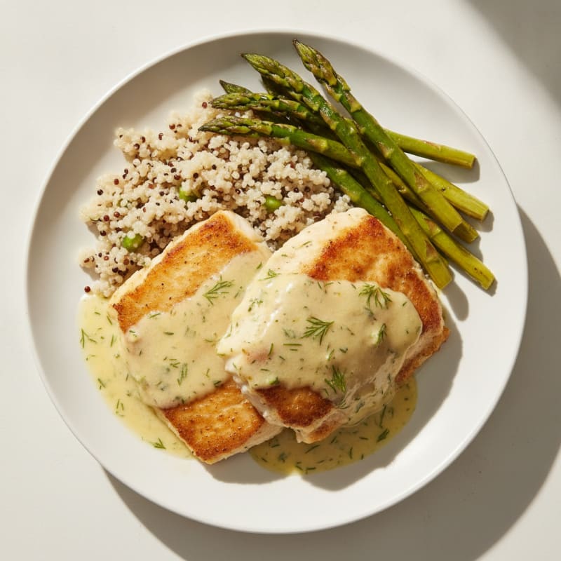 Pan-Seared Tilapia with Lemon-Dill Sauce