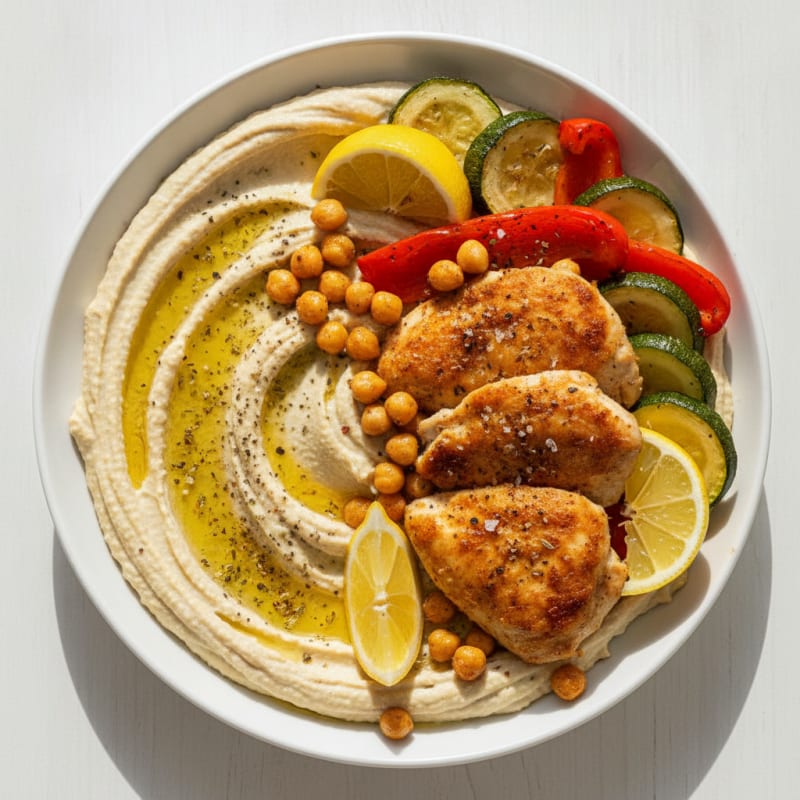 Hummus Platter with Roasted Vegetables