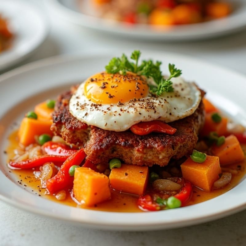 Crispy Impossible Meat and Sweet Potato Hash
