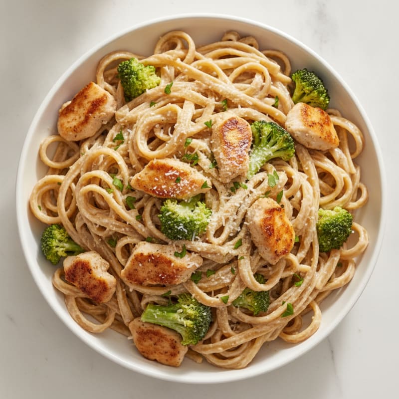 Chicken Broccoli Alfredo Fettuccine